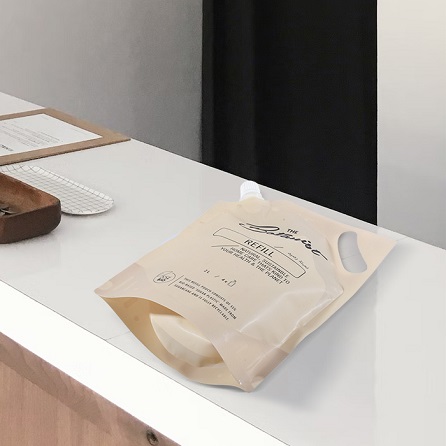 bolsa de recarga reciclable con pico