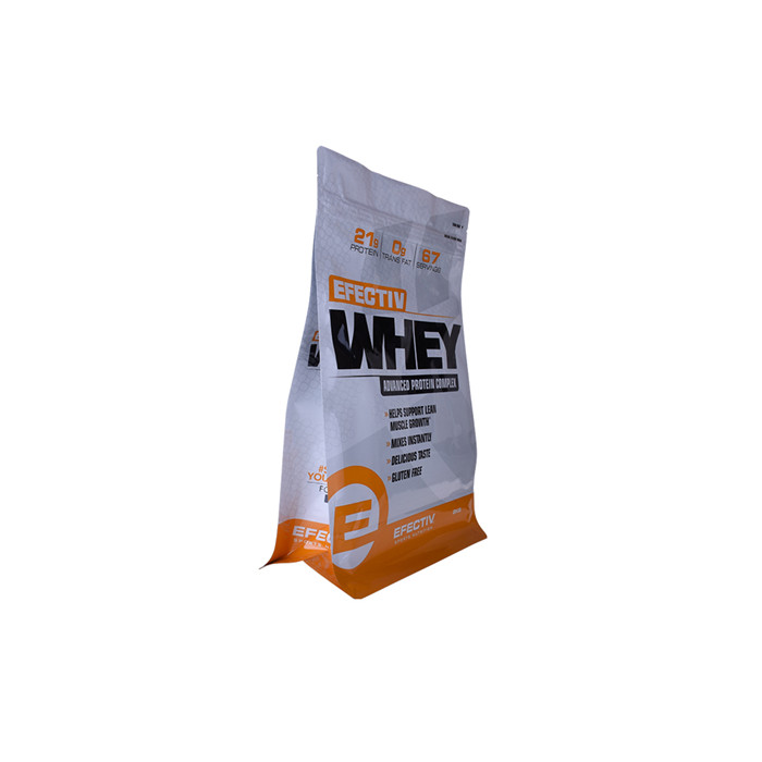 Biodegradable Nutrition Powder Flat Bottom Bags with Zipper